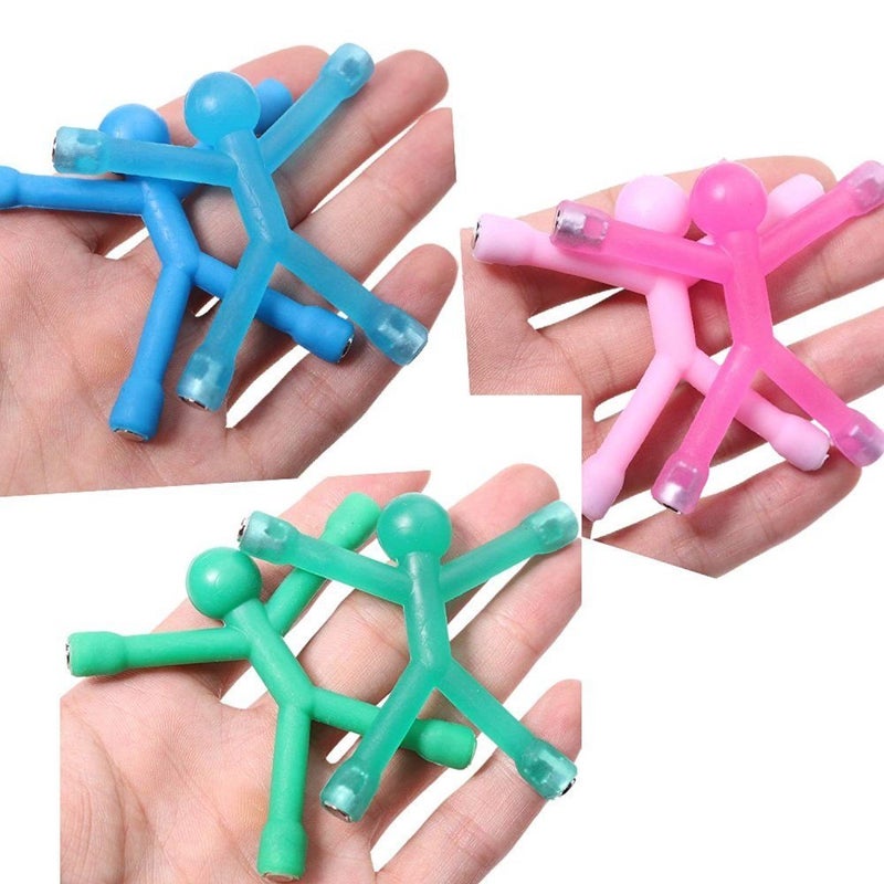 RRigo Refrigerator Magnets, 8 Pcs Mini Man Flexible Fridge Magnets, Cute Rubber Magnet Men Refrigerator Magnets + 100 Sheets/Pad Self-Stick Note Pads - Image 2